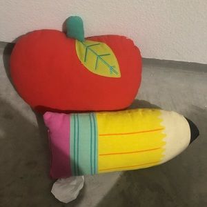 Apple and Pencil Pillow